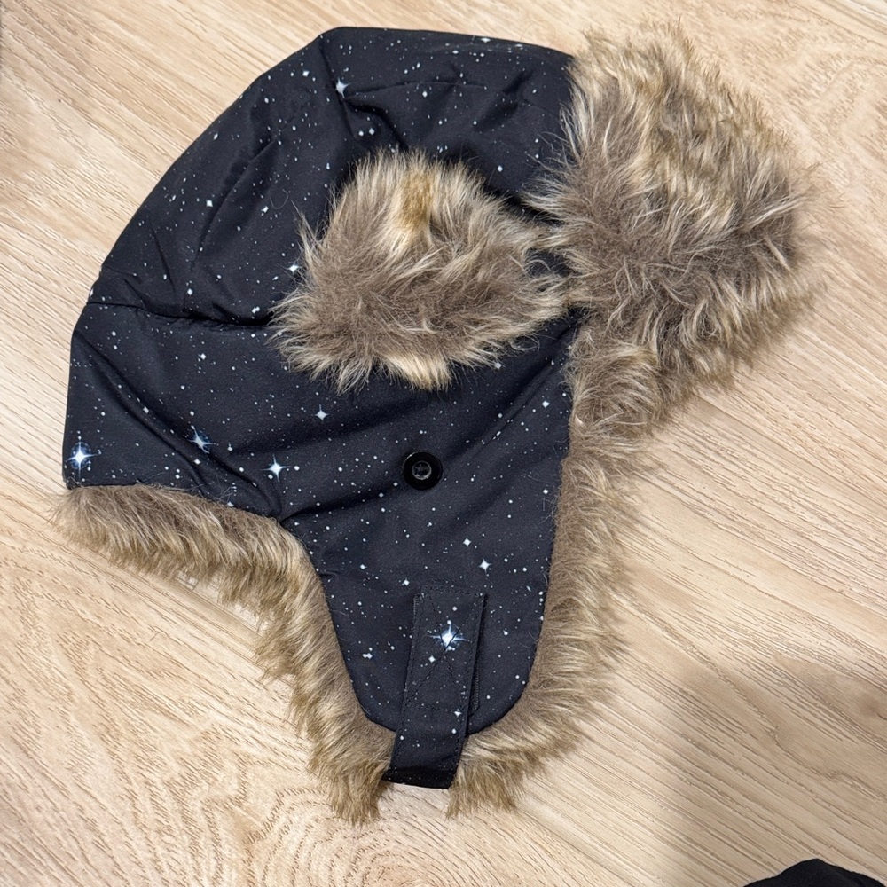 GAP Starry Dark Navy Aviator Hat with Faux Fur